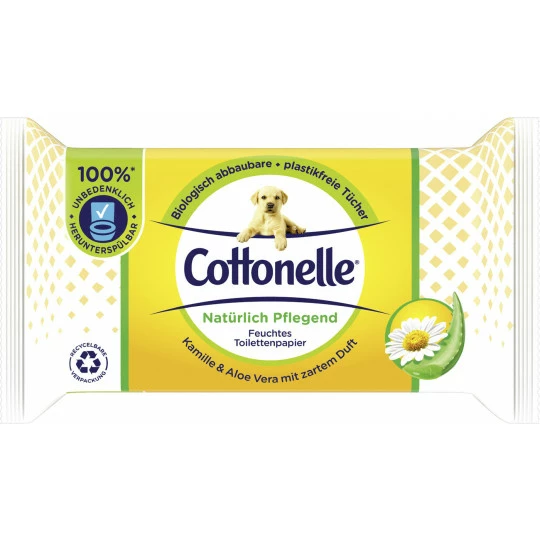 Cottonelle Feuchtes Toilettenpapier Natürlich Pflegend Kamille & Aloe Vera 42ST 1 Cottonelle Feuchtes Toilettenpapier Natürlich Pflegend Kamille & Aloe Vera 42ST