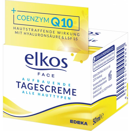 Elkos FACE Aufbauende Tagescreme Q10 50ML 1 Elkos FACE Aufbauende Tagescreme Q10 50ML